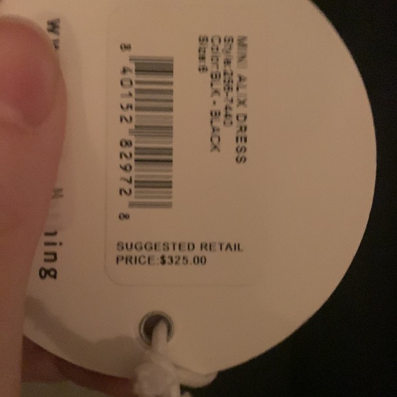 NWT- Staud Alix Puff Sleeve black backless size six dress - Picture 6 of 6